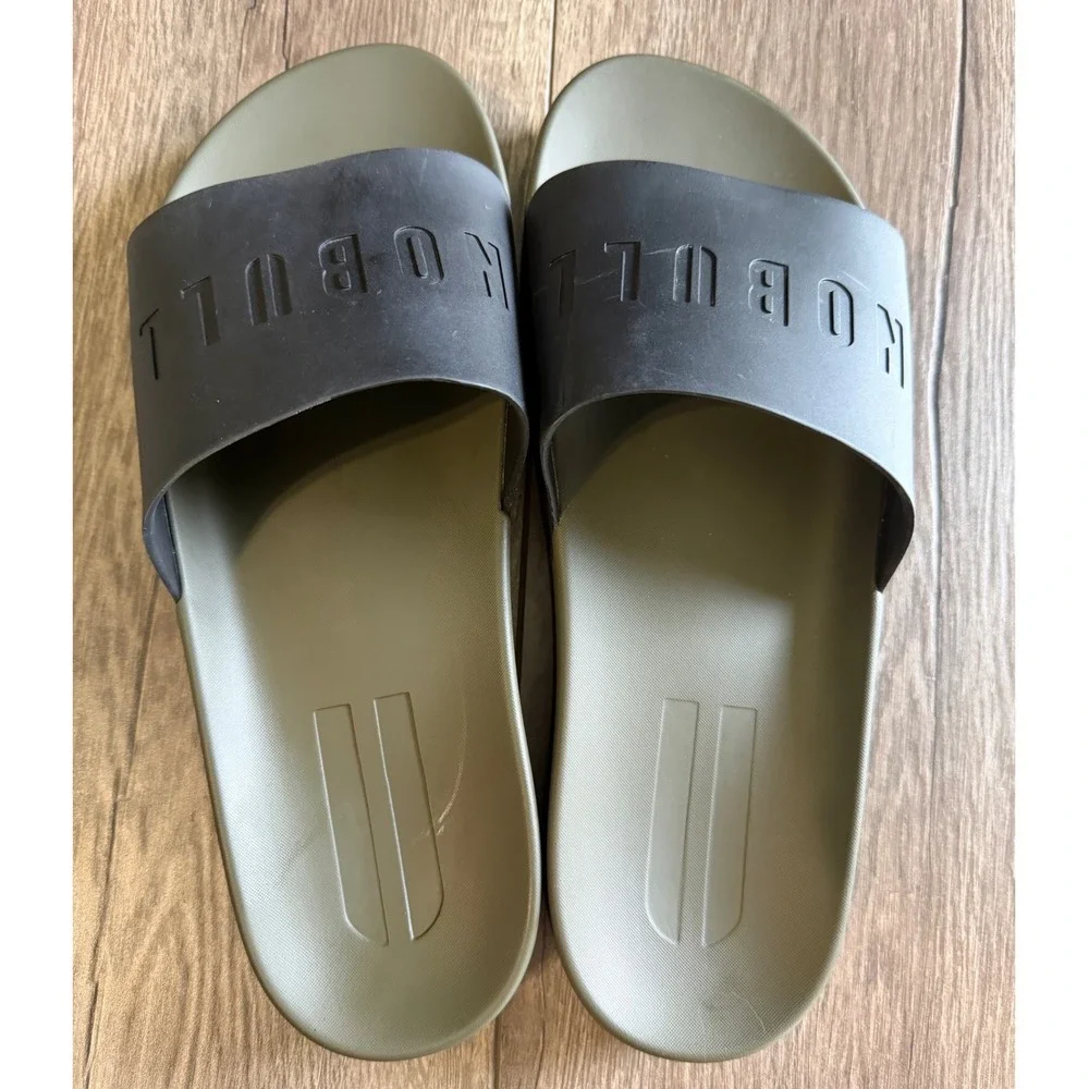 NOBULL Mens Slide Sandal Army Green Black Logo Mens 11 AS0011-AGB